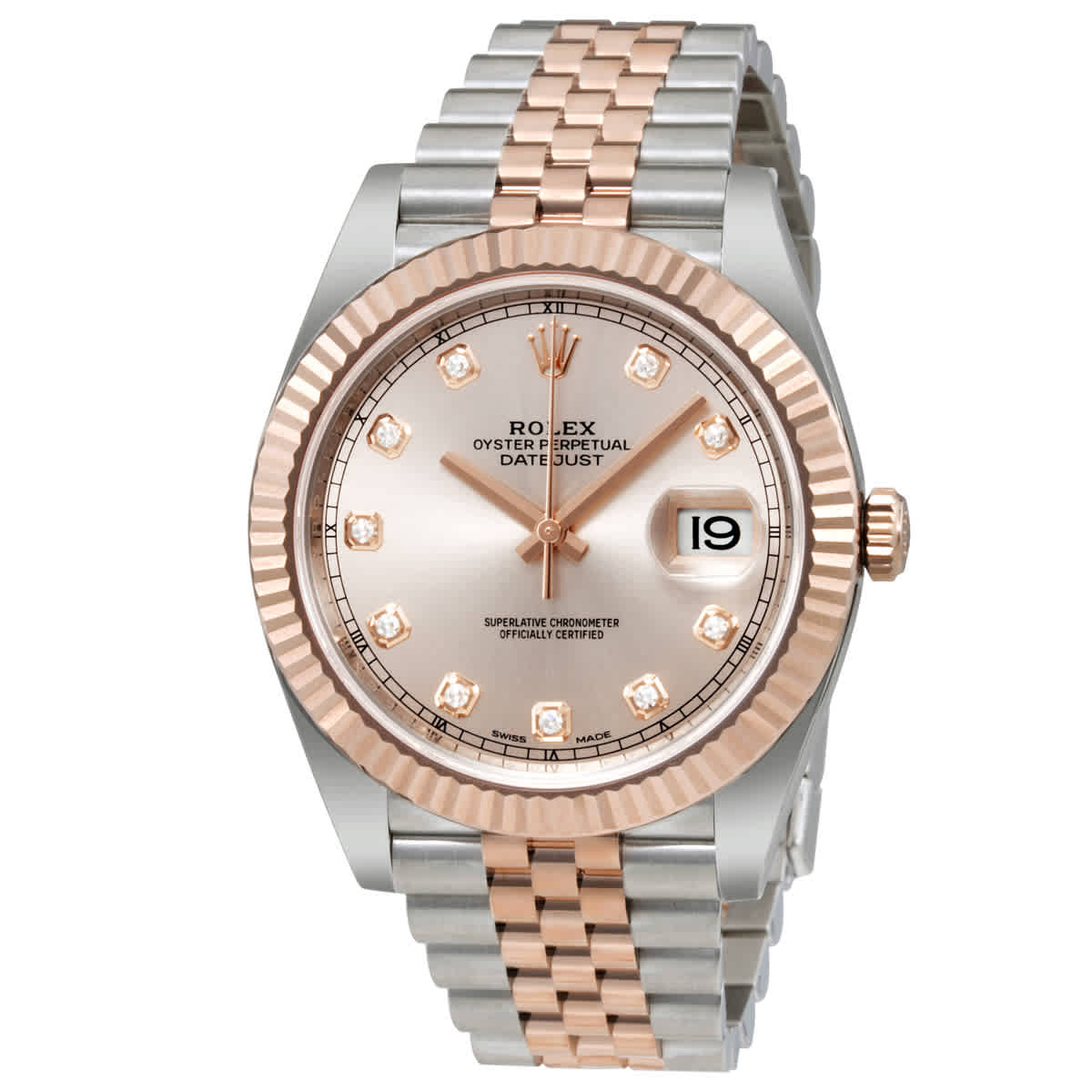 Rolex Datejust Sundust Diamond Dial Steel and 18 Everose Gold Mens Watch 126331SNDJ