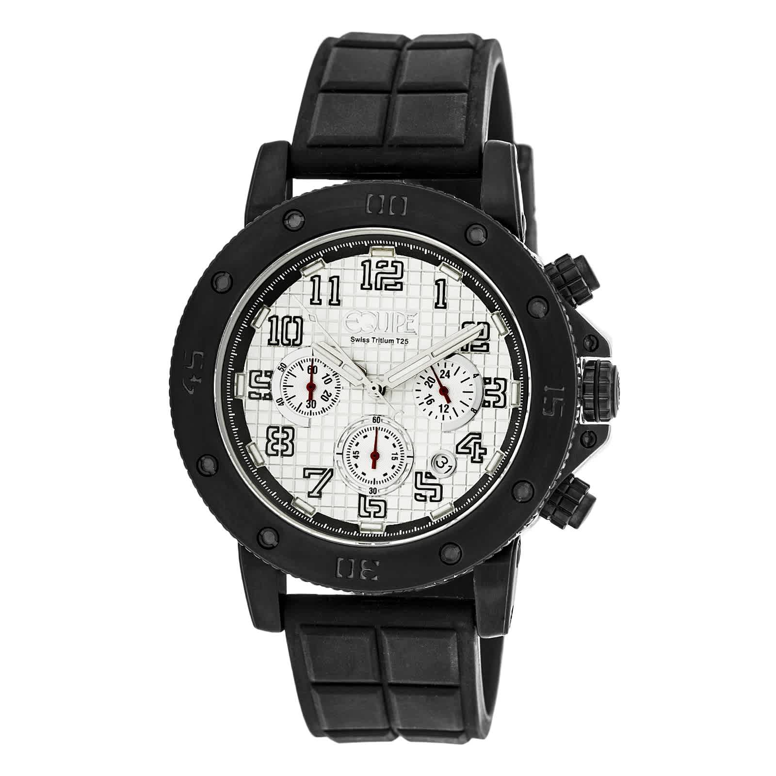 Equipe Tritium Arciform Chronograph Silver Dial Mens Watch ET412