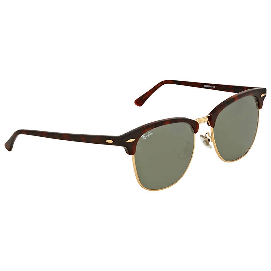 Ray Ban Clubmaster Classic Green Classic G-15 Square Unisex Sunglasses ...