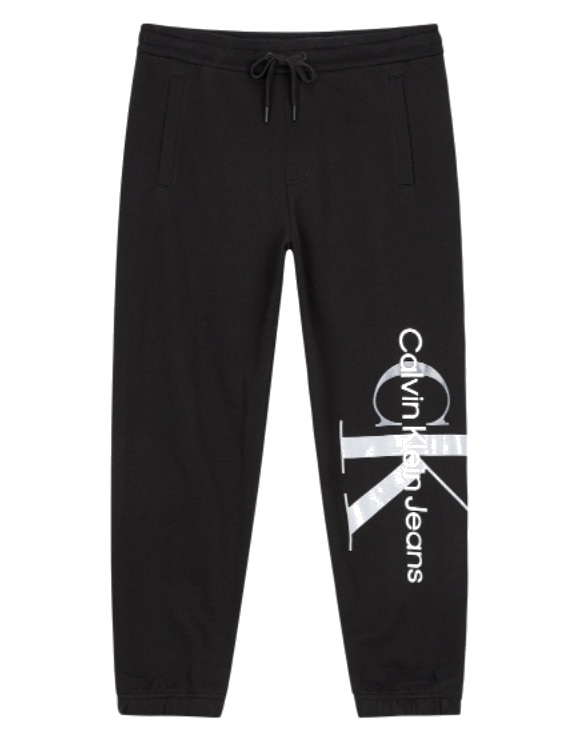 Calvin Klein Mens Black Overprint Logo Drawstring Cotton Sweatpants, Size  Large | ModeSens