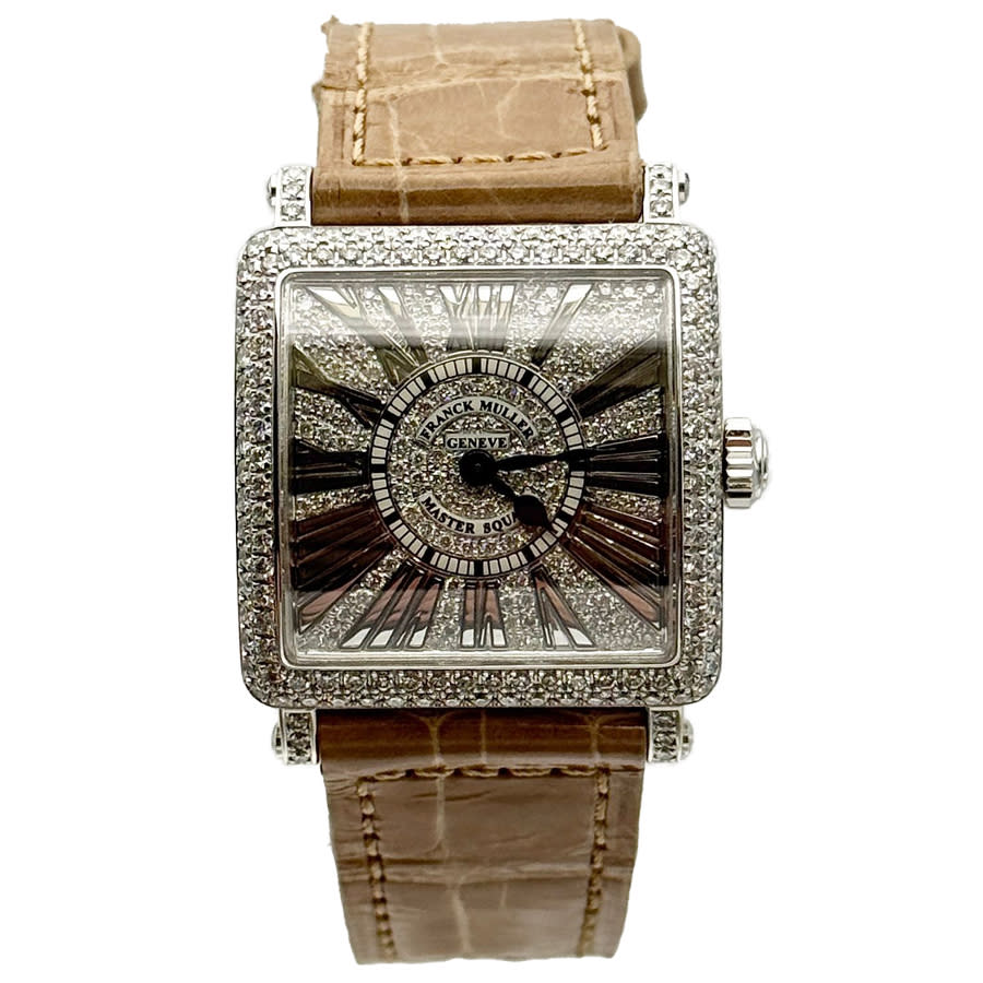 Franck Muller Master Square Quartz Diamond Ladies Watch 6002 S QZ R D CD-TAN 7557$
