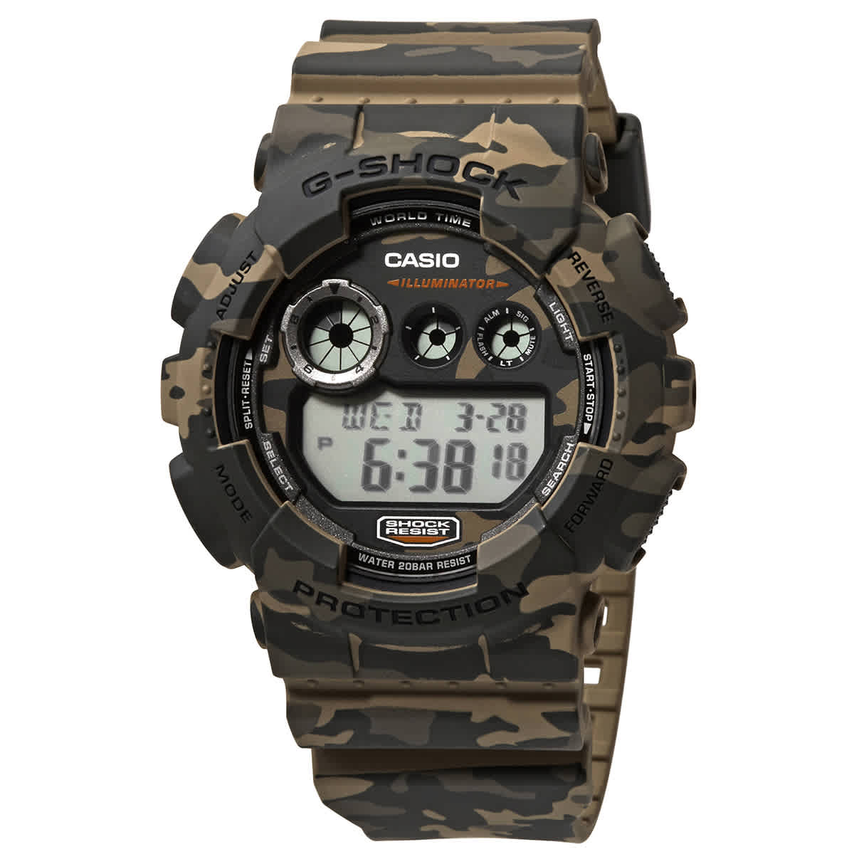 Casio G Shock Classic Brown Camouflage Resin Mens Watch GD120CM-5CR