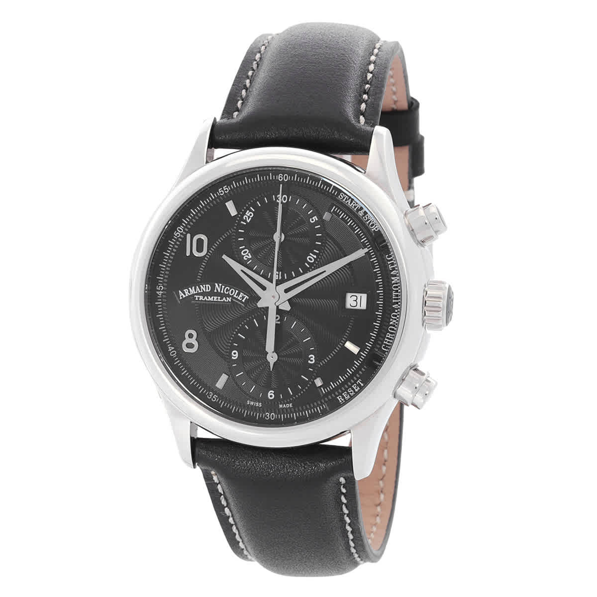 Armand Nicolet M02-4 Chronograph Automatic Black Dial Men's Watch