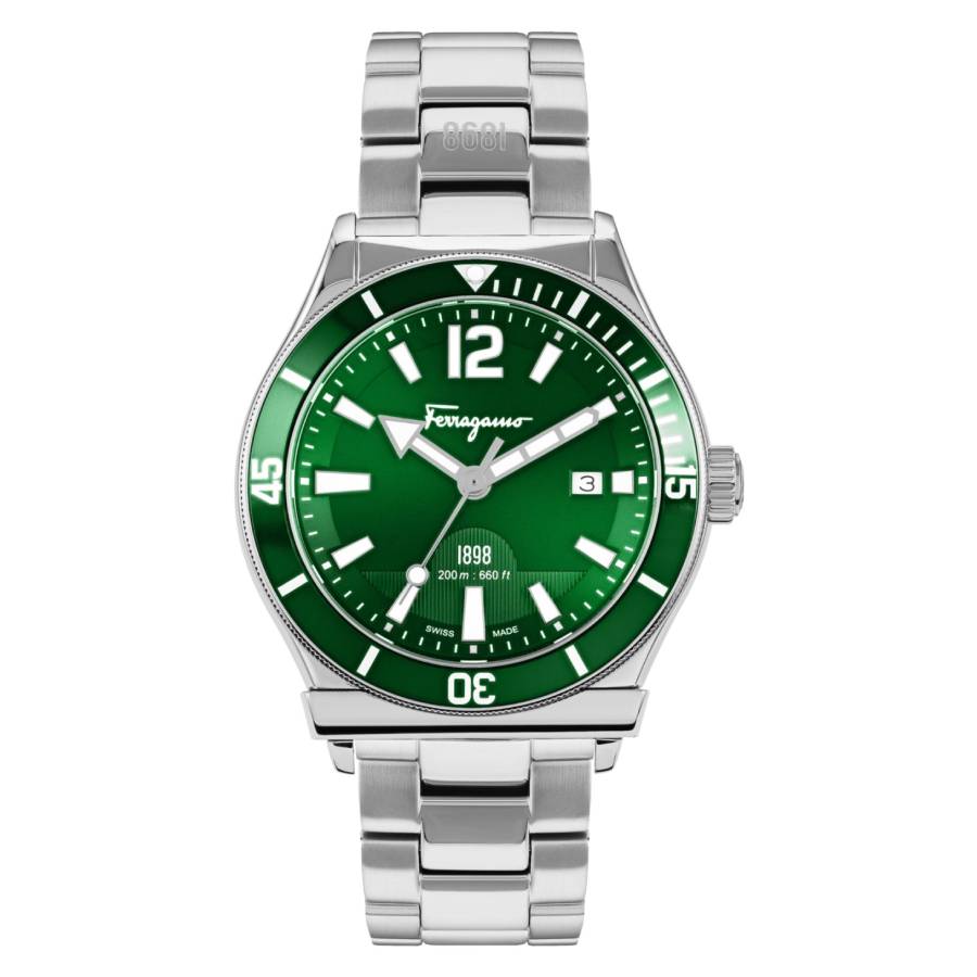 Ferragamo 1898 Quartz Green Dial Mens Watch SFFN00521 290$