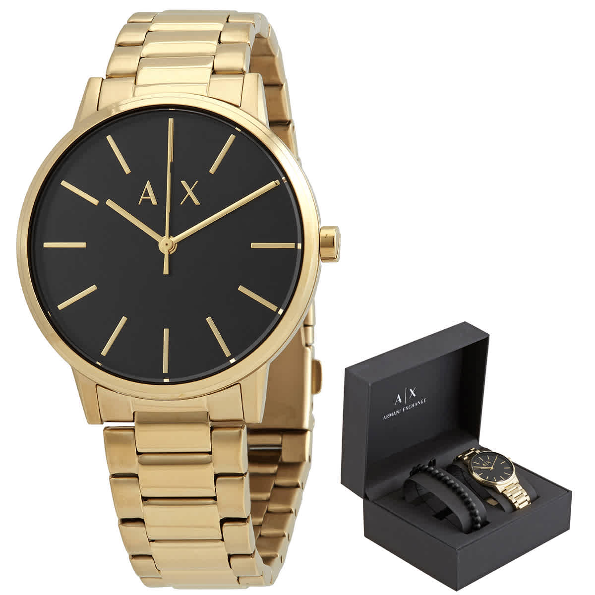Armani Exchange Cayde Quartz Black Watch eBay Men\'s Dial | AX7119