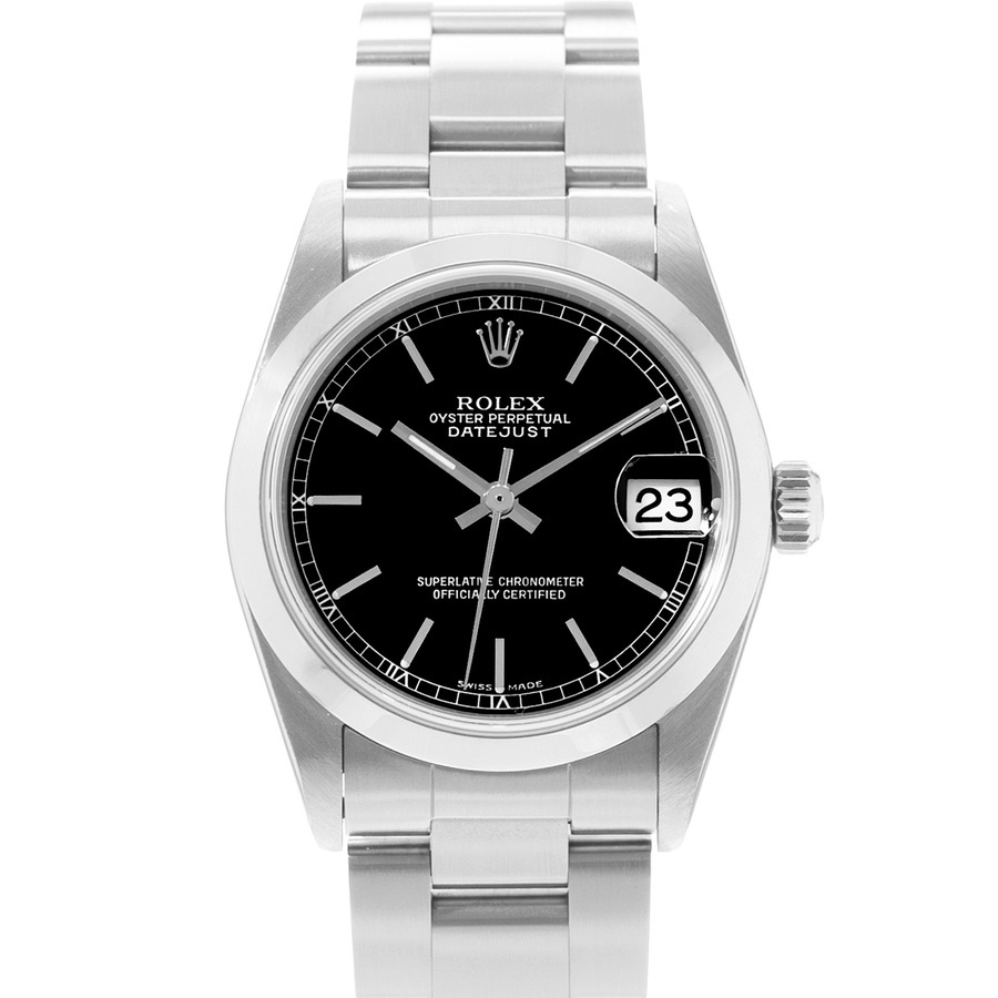 Preowned Rolex Datejust 31 Automatic Chronometer Black Dial Ladies Watch 78240 BKSO