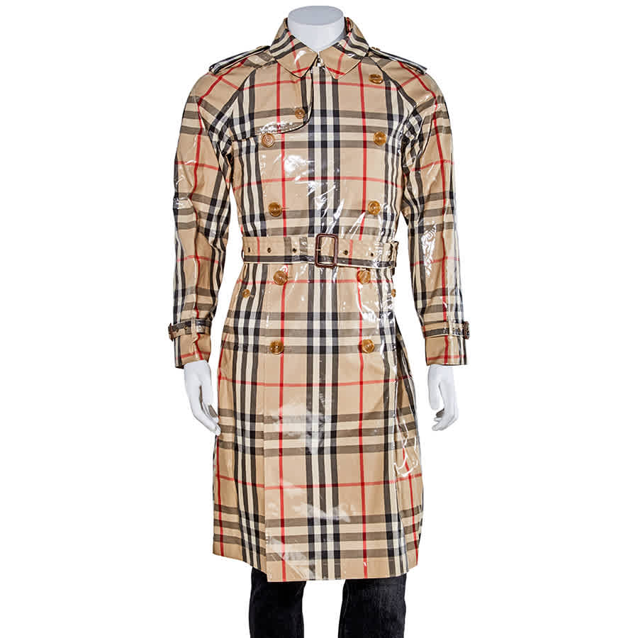 Burberry Laminated Check Trench Coat 