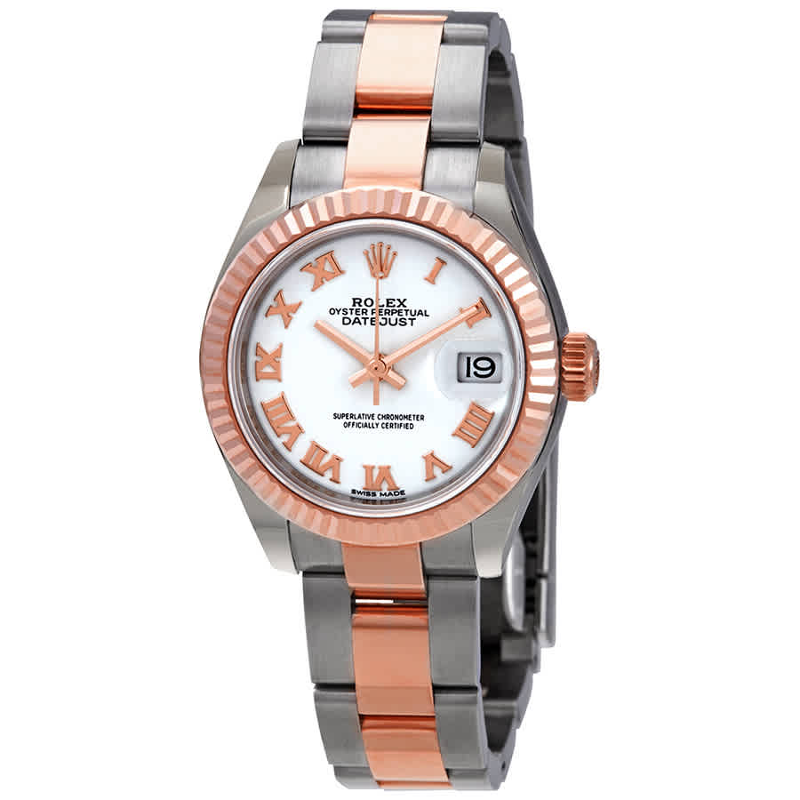 Rolex LadyDatejust 28 White Dial Ladies Steel and 18kt Everose Gold Oyster Watch 279171WRO Rolex LadyDatejust 28 White Dial Ladies Steel and 18kt Everose Gold Oyster Watch 279171WRO