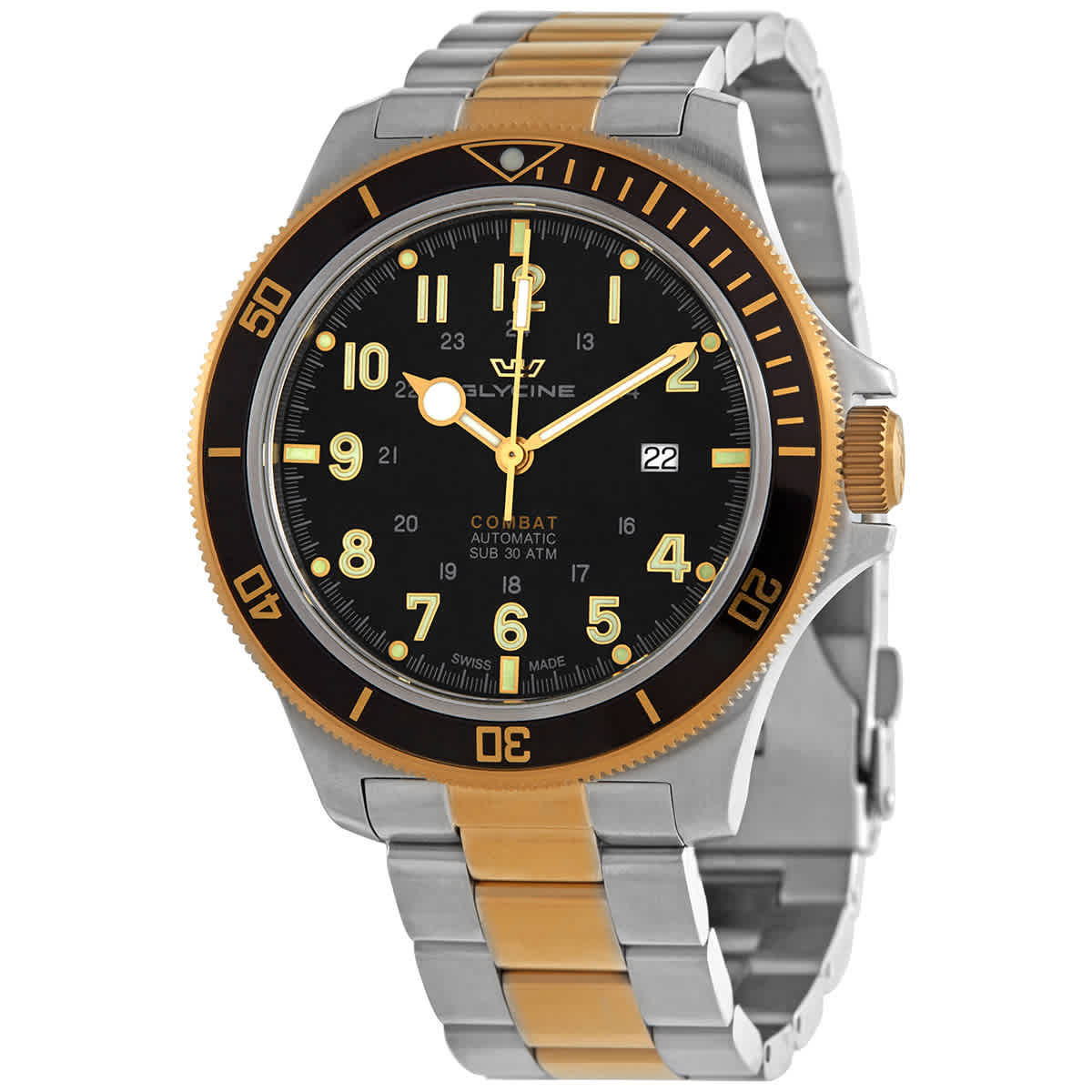 glycine combat stainless steel automatic men's watch