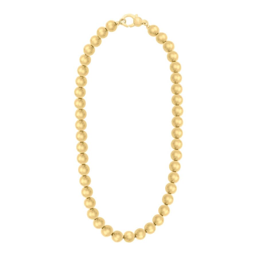 Tresorra Sterling Silver Gold Plated Bold Bead Chain Necklace 1000$