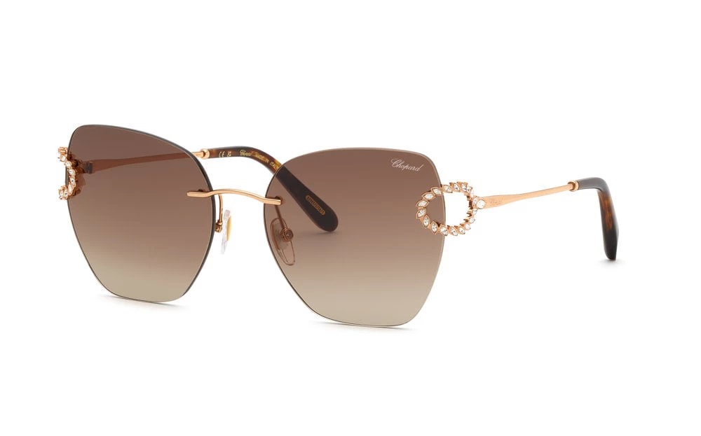 Chopard Brown Gradient Butterfly Ladies Sunglasses SCHM14S 08FC 57