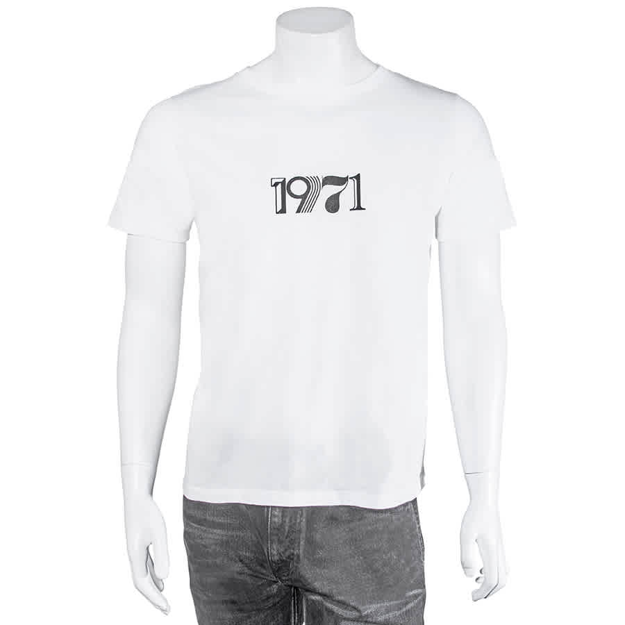 saint laurent white logo t shirt