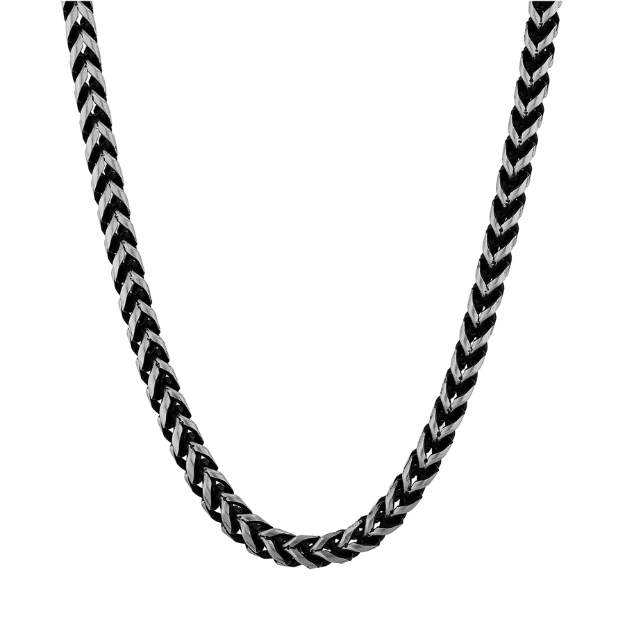 Robert Alton Mens Black Franco Link Stainless Steel Chain 69$