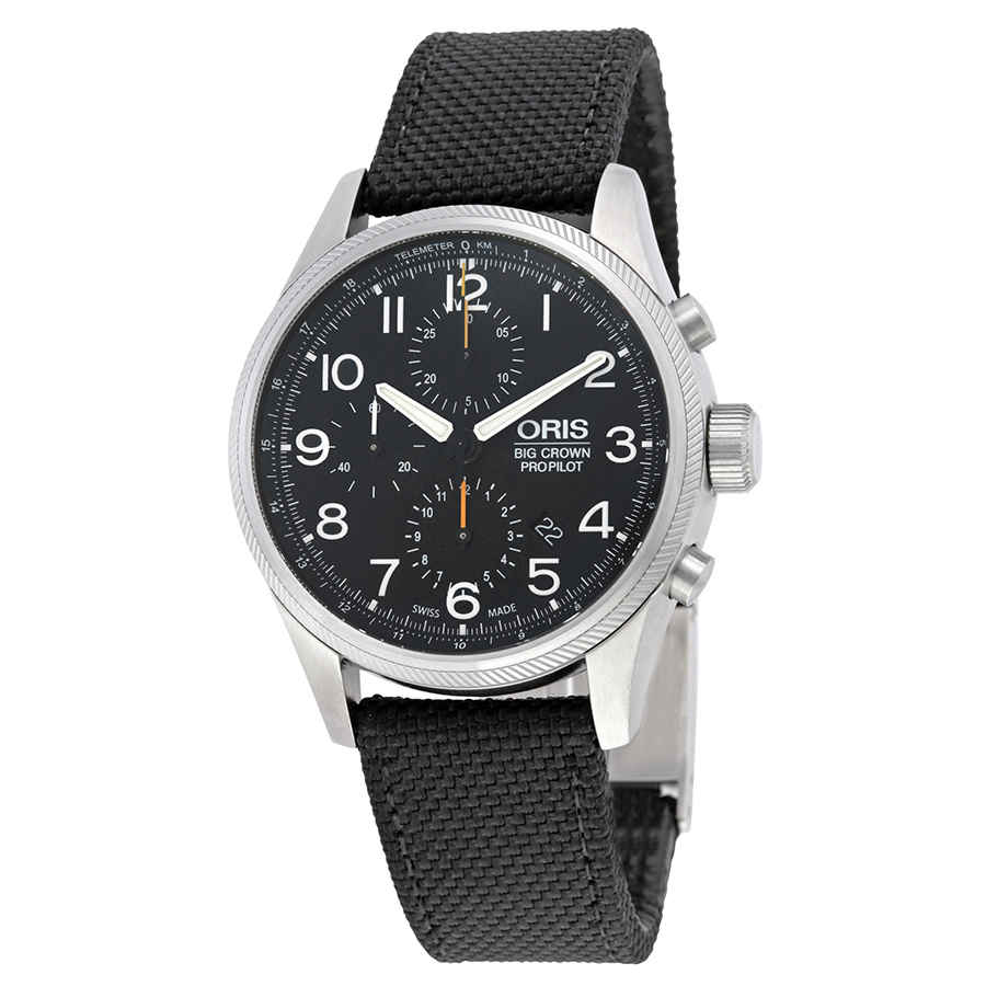 Oris Big Crown ProPilot Chronograph Black Dial Black Canvas Mens Watch 774-7699-4134BKFS 2705$