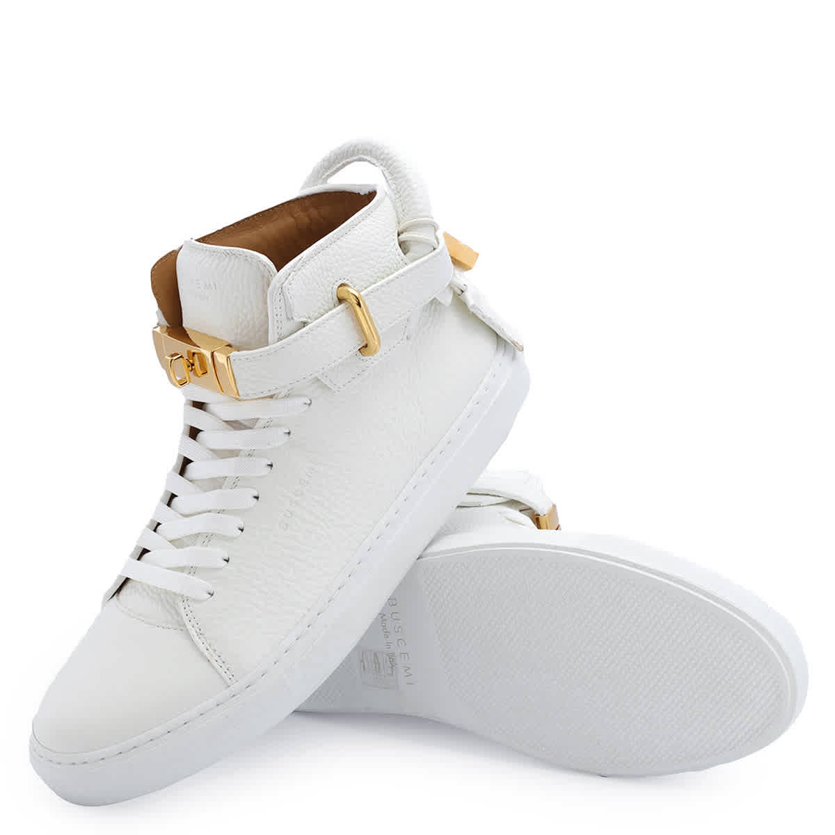 Buscemi White High Top 100 Alce Belted Leather Sneakers eBay