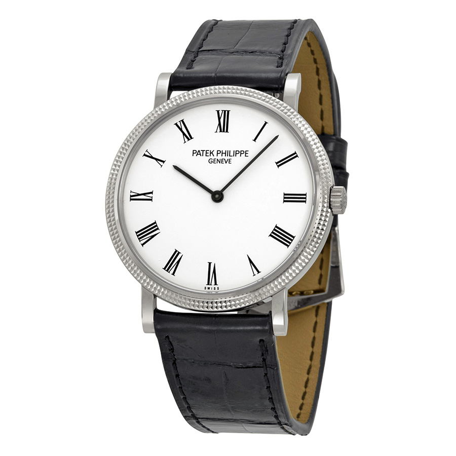 Pre-owned Patek Philippe Calatrava White Dial Mens Watch 5120G-001 19318$