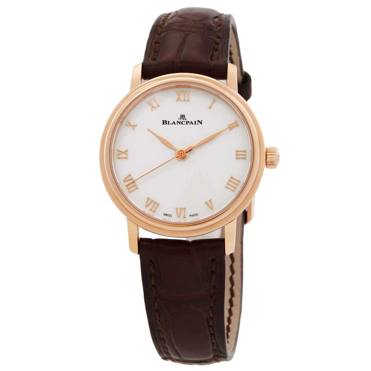 Pre-owned Blancpain Ultraplate Opaline Dial Ladies Watch 6104-3642-55A 6563$