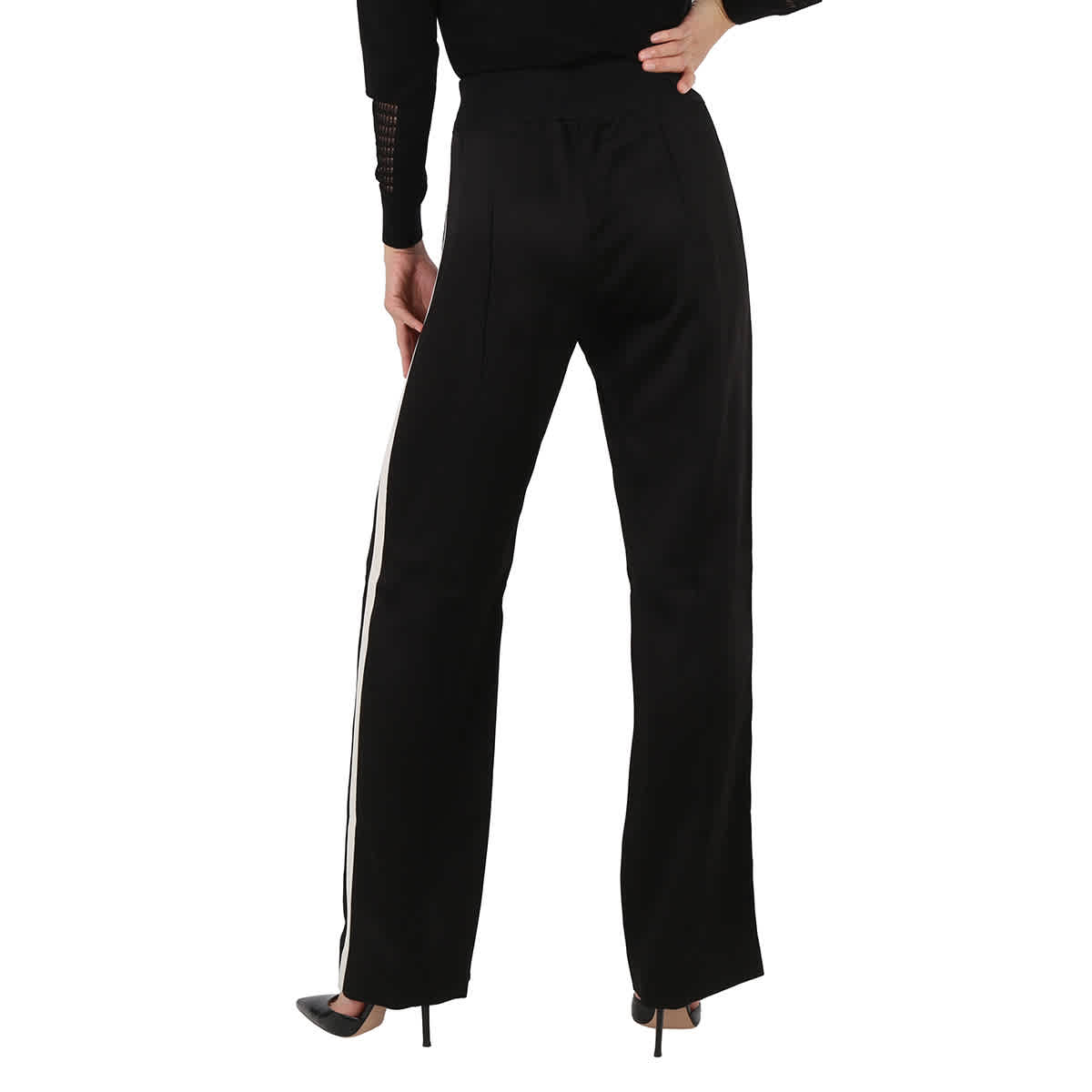 Moncler Ladies Side Stripe Tracksuit Pants in Black