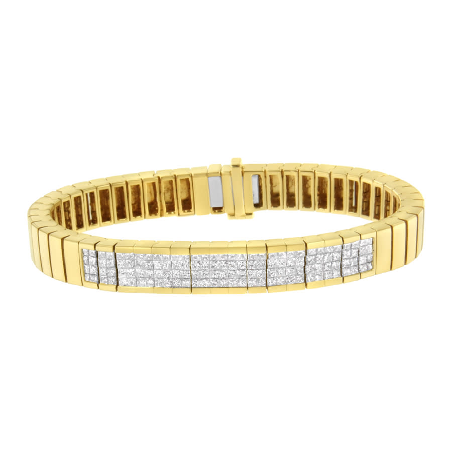 Haus of Brilliance 14K Yellow Gold 3 58 cttw Invisible Set Princess-Cut Diamond ID Tennis Bracelet I-J Color SI1-SI2 Clarity -7 13376$