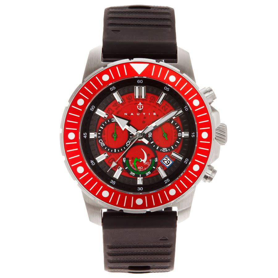 Nautis Caspian Chronograph Quartz Red Dial Mens Watch 21227G-D