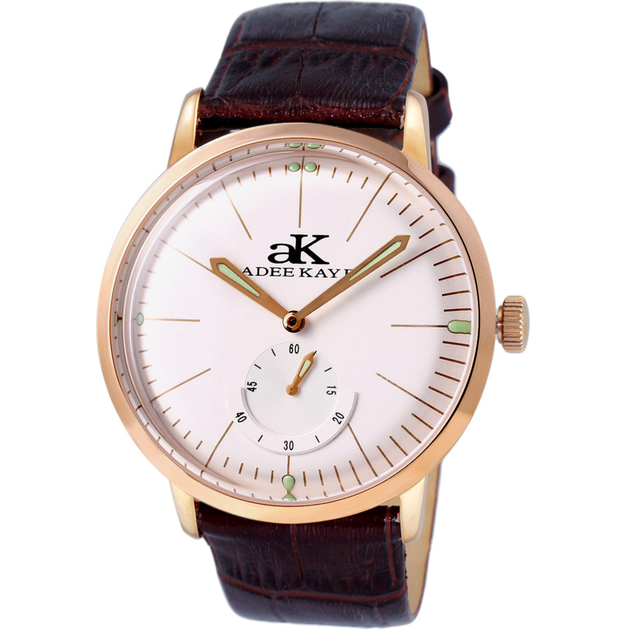 Adee Kaye Hand Wind White Dial Mens Watch AK9044-MRGWT
