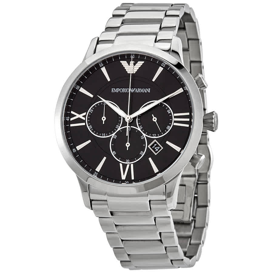 Emporio Armani Giovanni Chronograph Quartz Black Dial Men's Watch ...