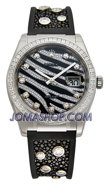 Rolex Datejust Zebra Stripe Diamond Dial Ladies Watch 116189BBR
