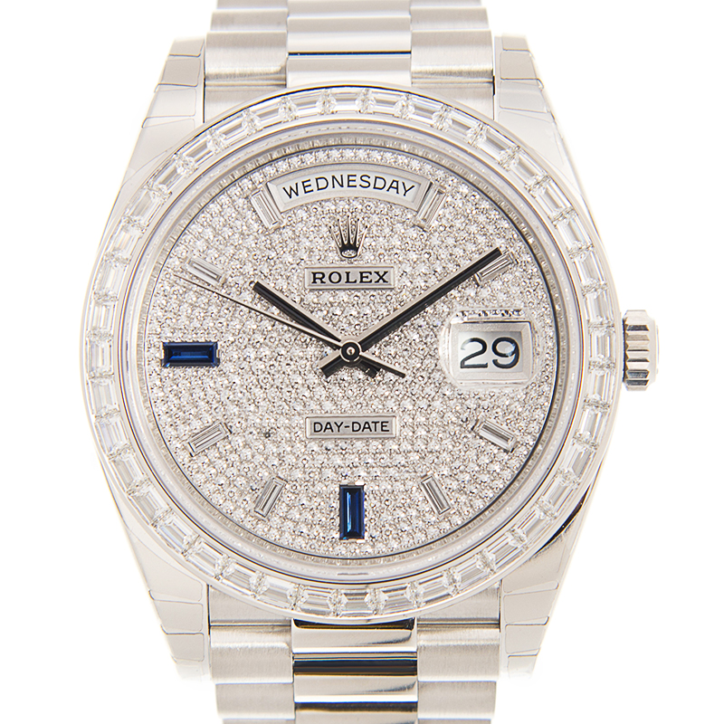 Rolex DayDate 40 Automatic Chronometer DiamondPave Dial Mens Watch 228396tbr0021
