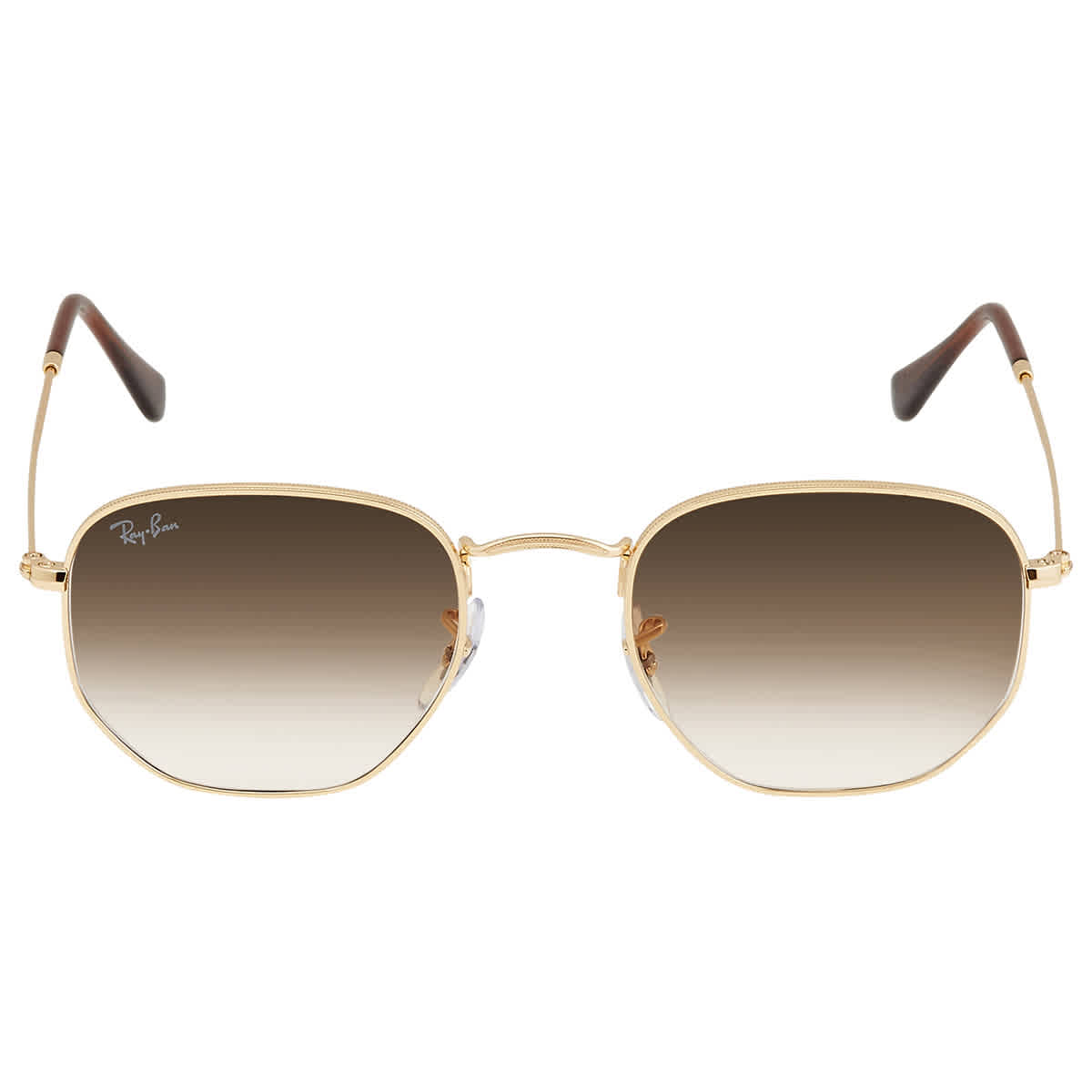 Ray-Ban Unisex Sunglass Hexagonal -  Frame color: Arista Gold, Lens color: Light Brown Gradient