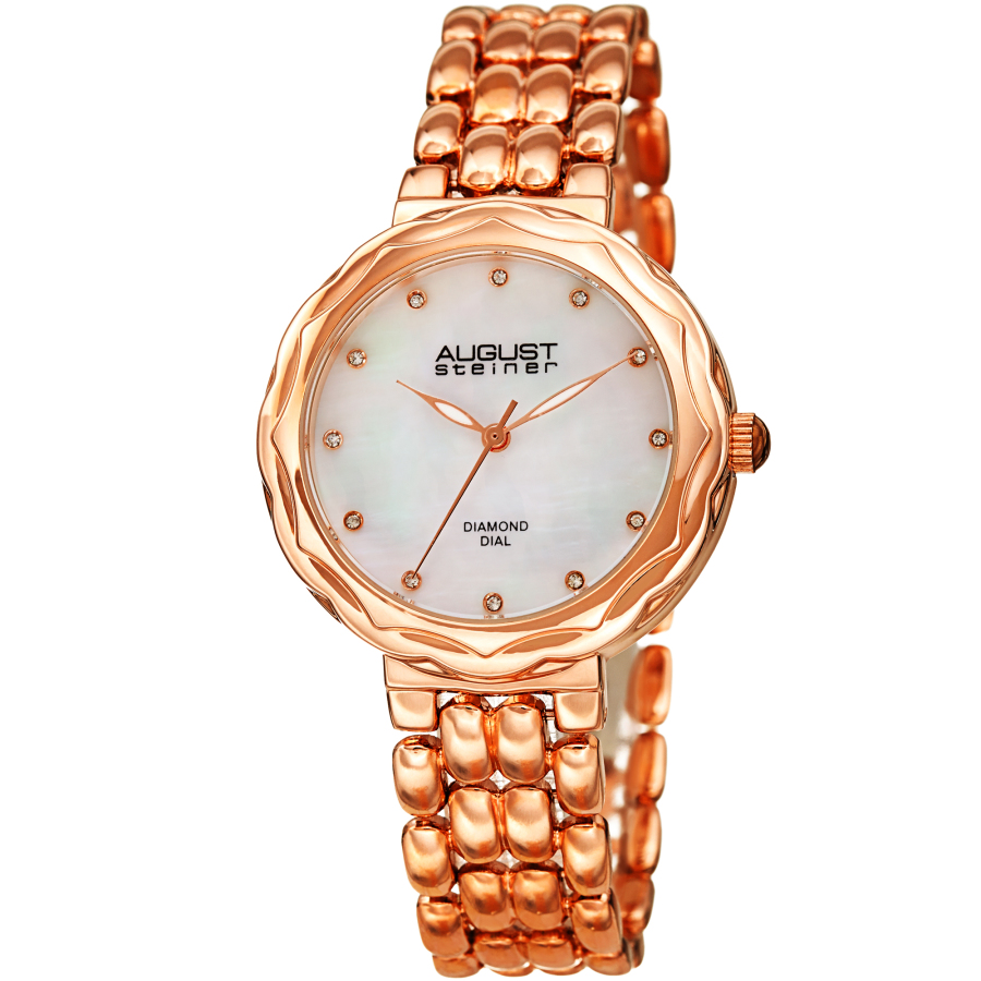 August Steiner Quartz Diamond White Dial Ladies Watch AS8248RG 48$