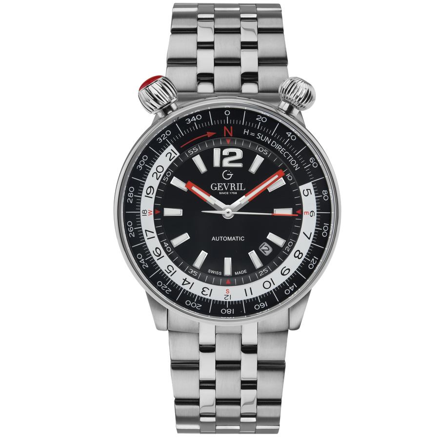 Gevril Wallabout Automatic Black Dial Mens Watch 48561 1281$