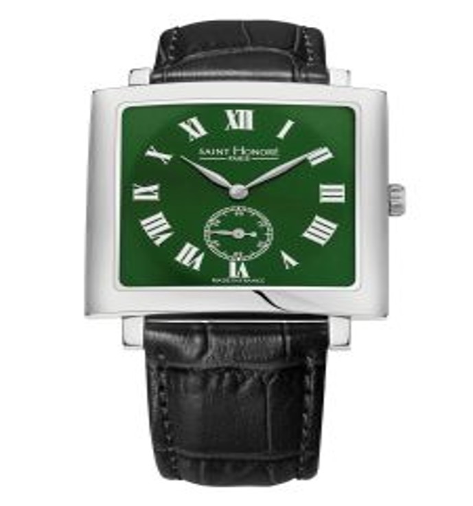 Saint Honore Paris Carree Quartz Green Dial Mens Watch H SH CR823002 1VR