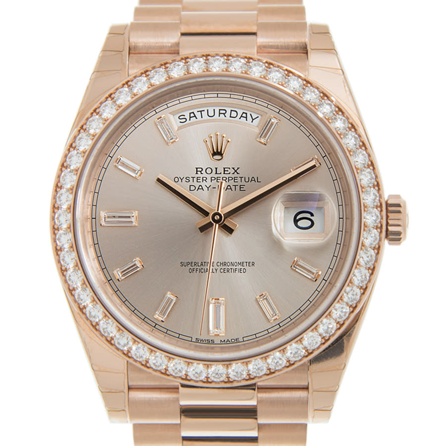 Rolex DayDate Automatic Chronometer Diamond Pink Dial Watch 228345rbr0007