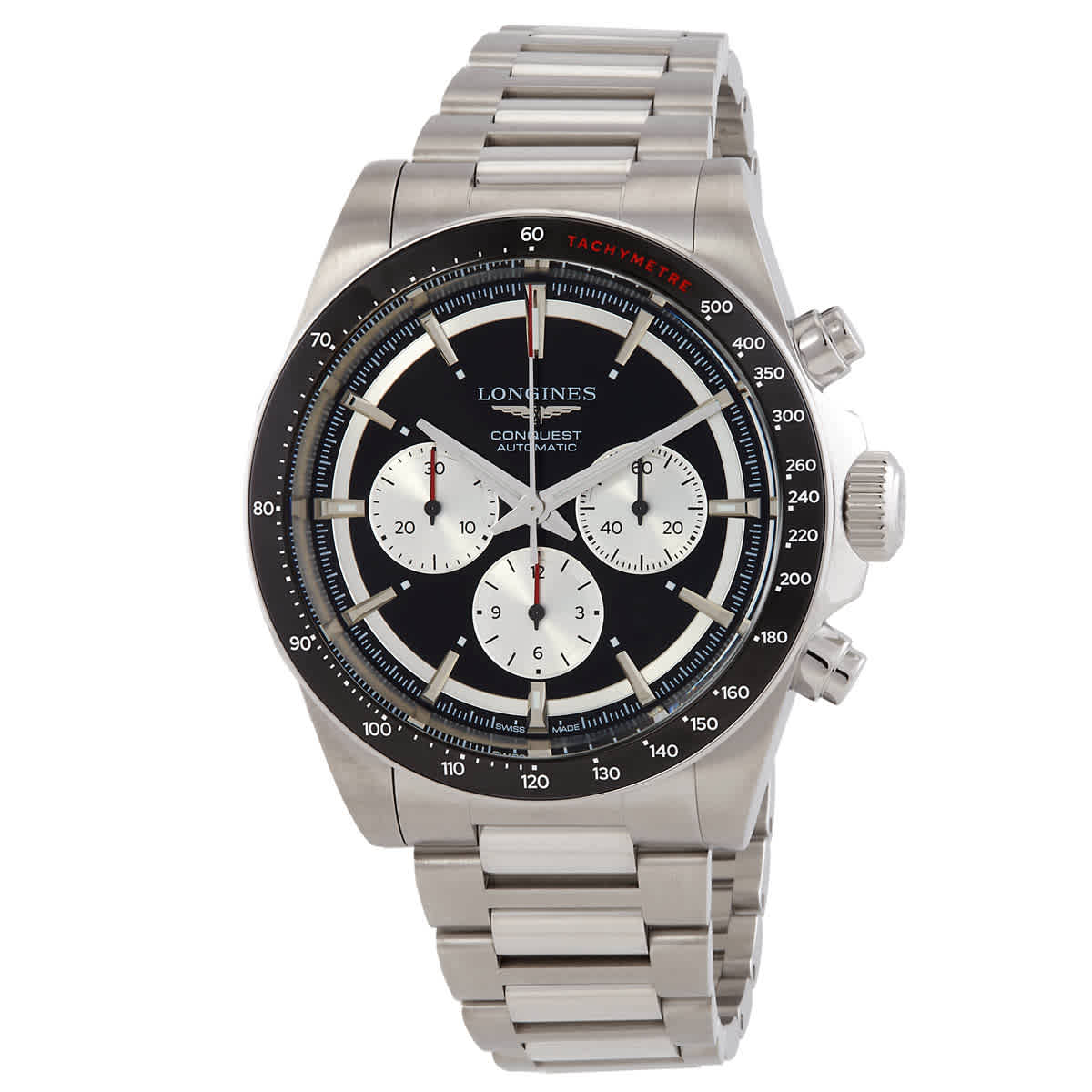 Longines Conquest Chronograph Automatic Black Dial Mens Watch L38354526