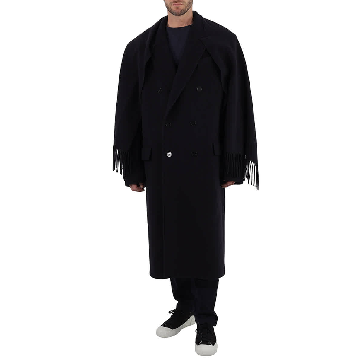 charpe homme marine fonc e Balenciaga manteau long embelli