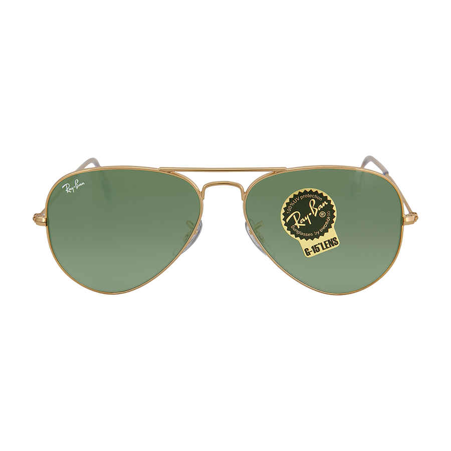 Ray-Ban Unisex Sunglass Aviator Classic -  Frame color: Arista Gold, Lens color: G-15 Green