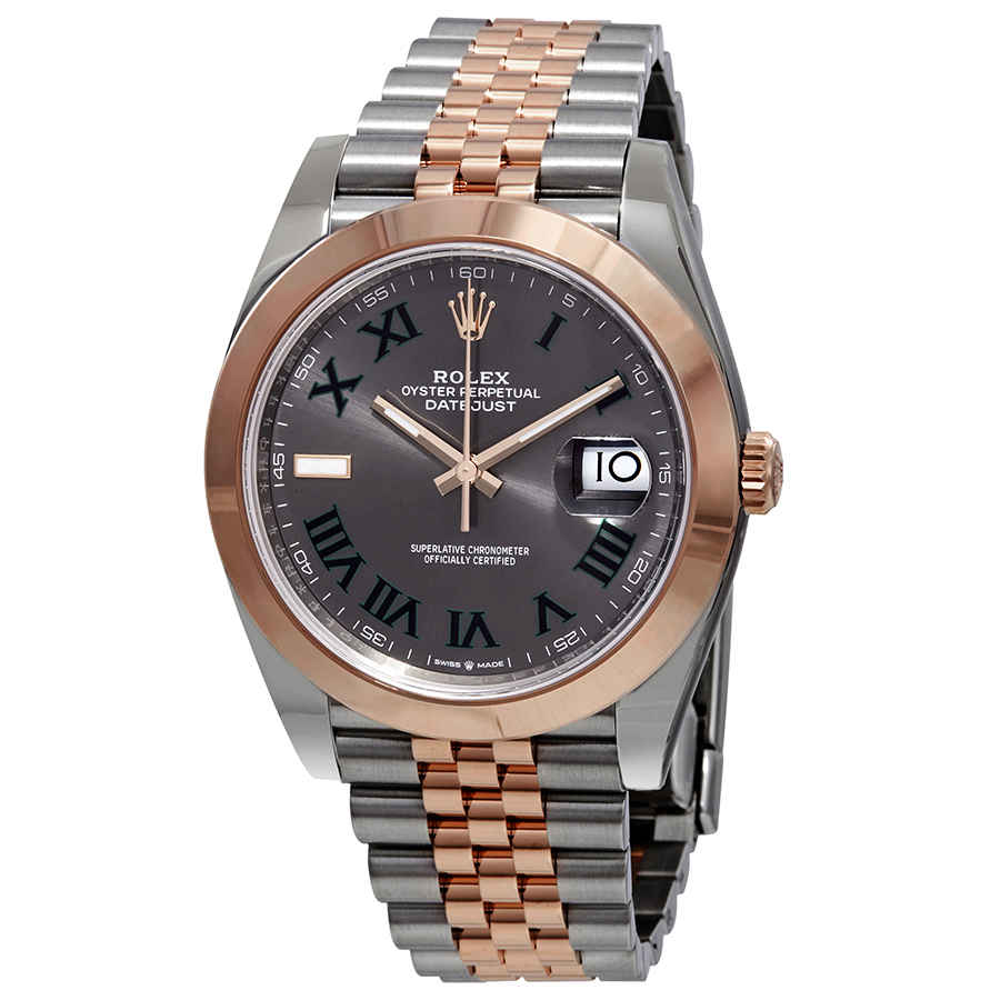 Rolex Datejust 41 Grey Dial Mens Steel and 18K Everose Gold Jubilee Watch 126301GYRJ