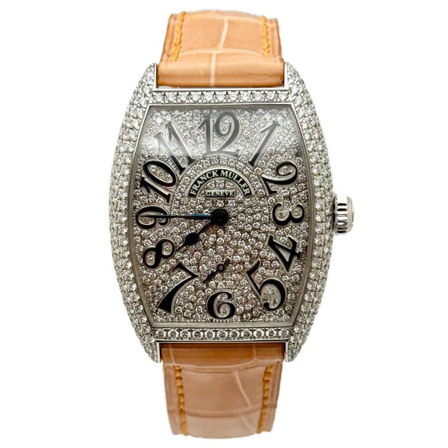 Franck Muller Cintree Curvex Sunset Hand Wind Diamond Ladies Watch 7500 S6 D CD-SALMON 9660$