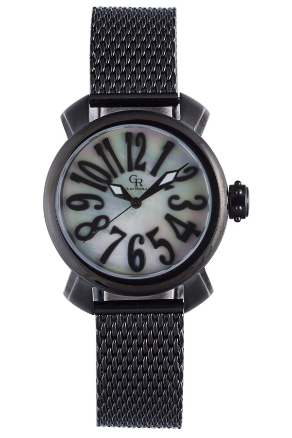 Giulio Romano Rimini White Pearl Dial Black IP Steel Ladies Watch GR-7000-13-001