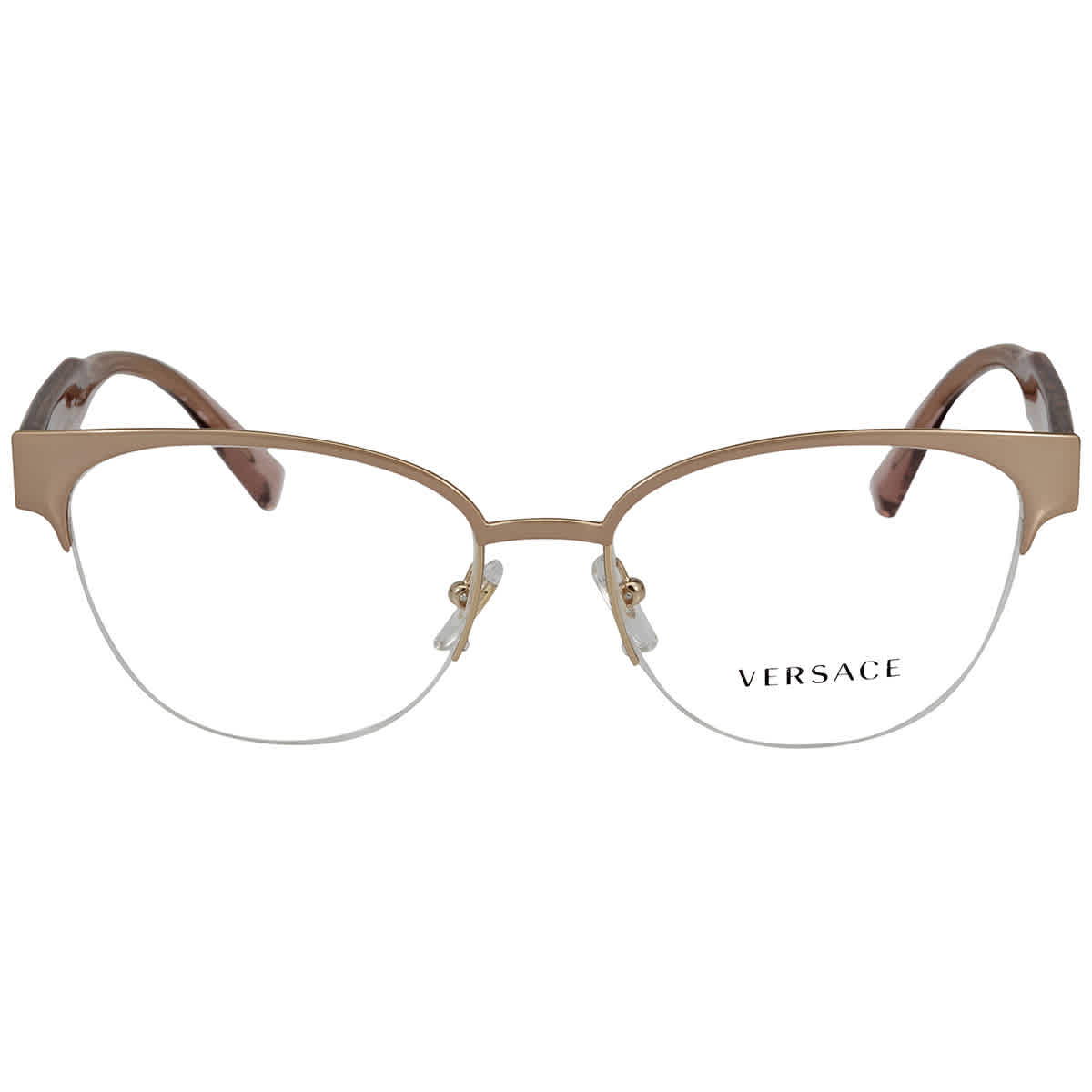Versace VE12651463 Cat-Eye Semi Rim Eyeglasses — Gold