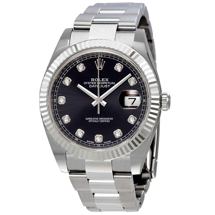 Rolex Oyster Perpetual Datejust Black Diamond Dial Mens Watch 126334BKDO