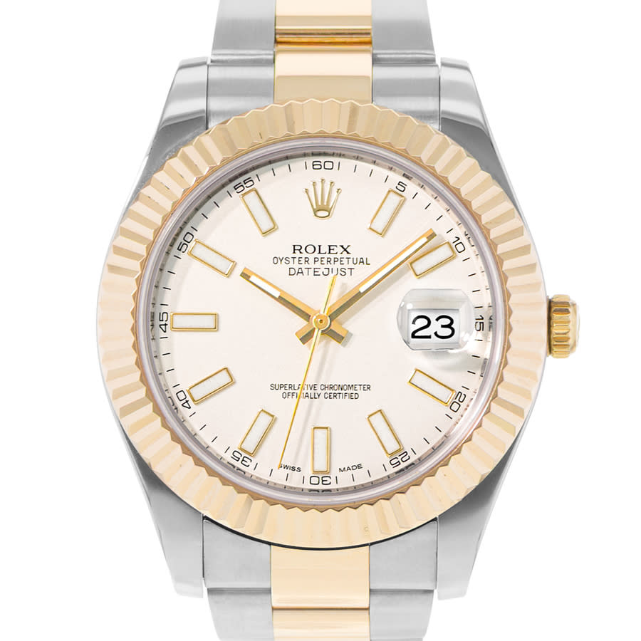 Preowned Rolex Datejust Ii Automatic Chronometer Silver Dial Mens Watch 116333 SSO