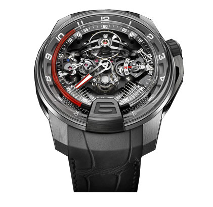 HYT H2 Titanium Platinum SQ Black Alligator Mens Watch 248-TP-00-RF-AB
