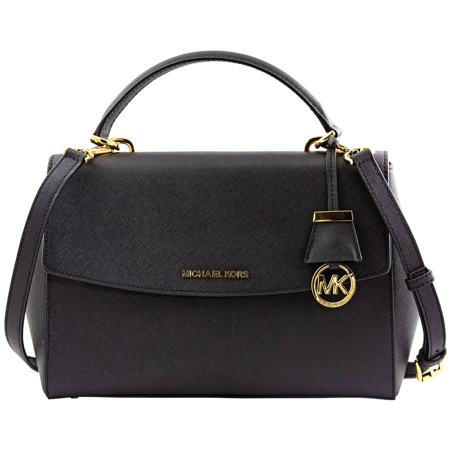 Michael Kors Ava Medium Saffiano Leather Satchel- Black 30T5GAVS3L | eBay