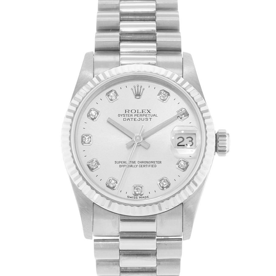 Preowned Rolex Datejust 31 Automatic Diamond Silver Dial Ladies Watch 68279 SDP