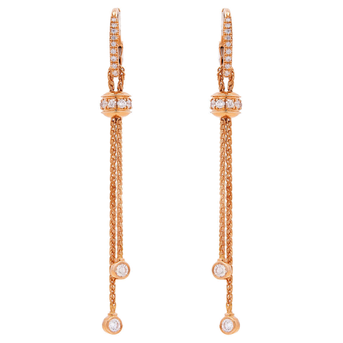 Piaget Possession 18k Rose Gold 097 CT Diamond Drop Earrings 5498$