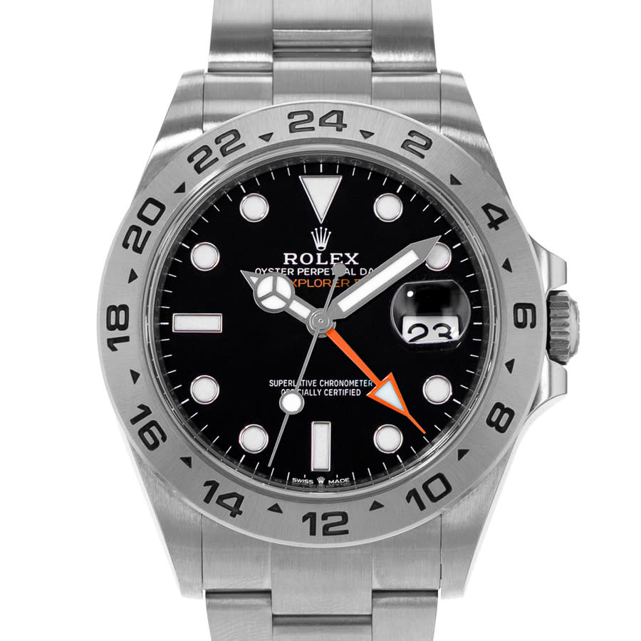 Preowned Rolex Explorer II GMT Automatic Chronometer Black Dial Mens Watch 226570 BKSO