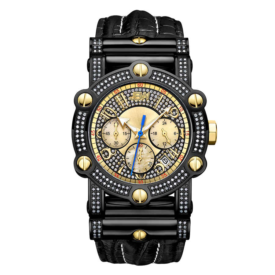 JBW Mens 10 YR Anniversary Phantom 196 ctw Diamond Chronograph Watch JB-6215-10B 478$