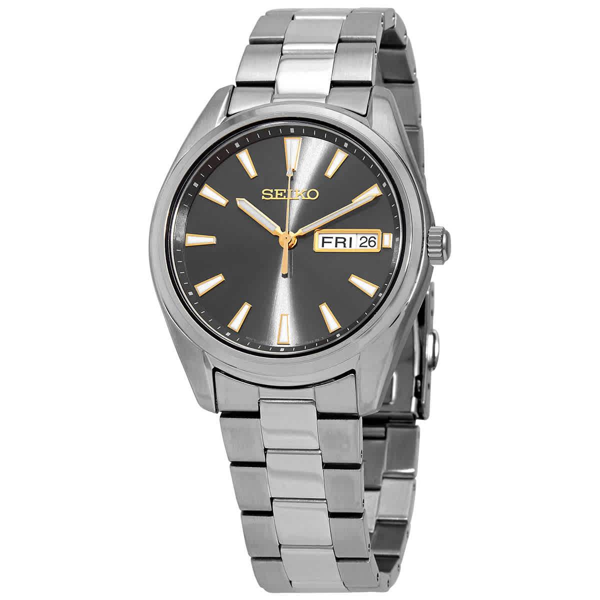 Seiko Essentials Quartz Charcoal Dial Mens Watch SUR343 144$
