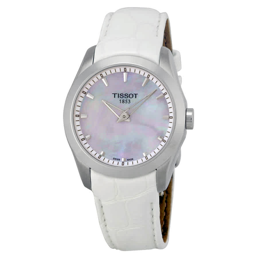 Tissot Couturier Grande Mother of Pearl Dial White Leather Ladies Watch T0352461611100 289$